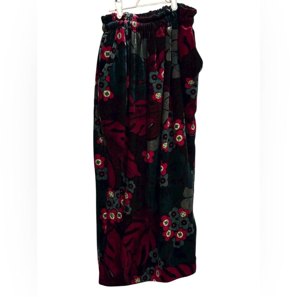 Dries Van Noten Black and Red Floral Maxi Skirt